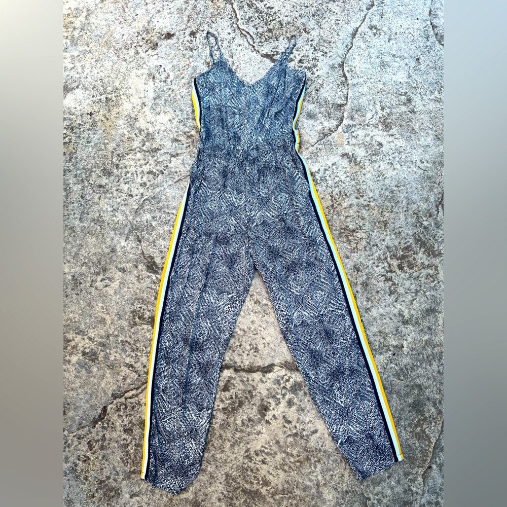 NWT Evereve Peyton Jensen Nina Track Stripe Jumpsuit Small